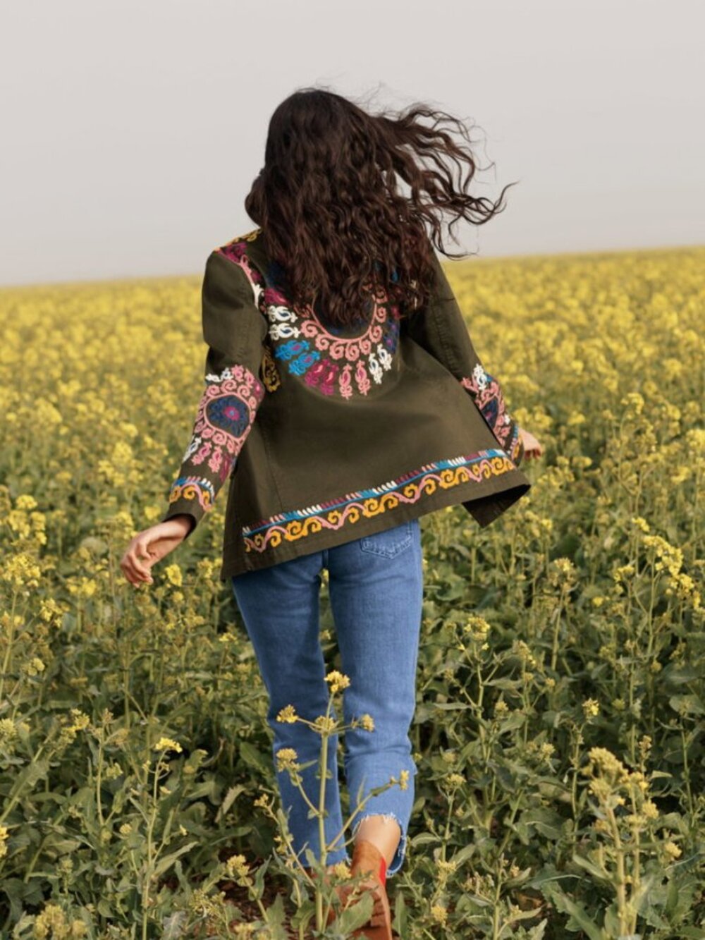 Boden Olive Green Embroidered Utility Jacket - Picture 3 of 10